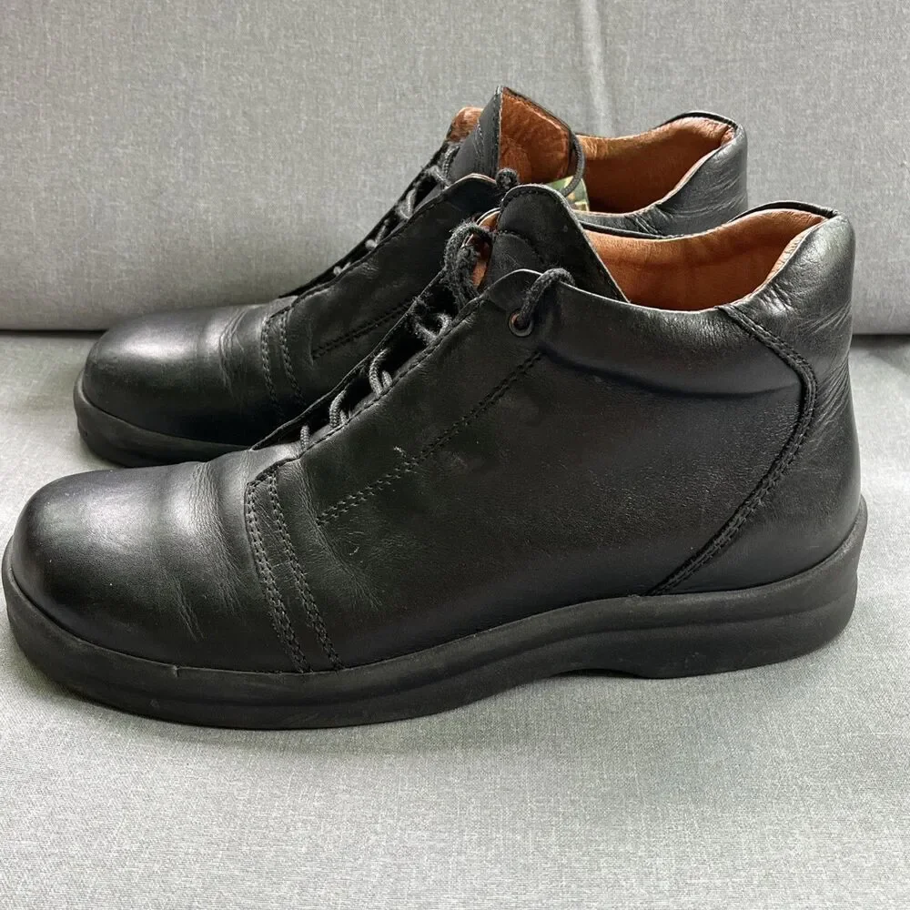 Footprints By Birkenstock Leather Black Ankle Boots Narrow 41 Euro US Men's 8 N